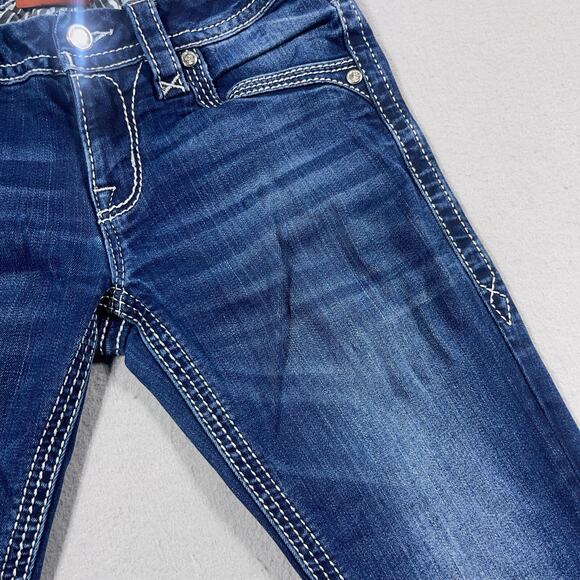 Rock‎ Revival Jeans Women 26 Sundee Bootcut Stretch Medium Wash Embroidered - Picture 6 of 16